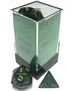 Chessex Polyhedral 7 Dice Set-Scarab Jade / Gold (Diversen) Nieuw