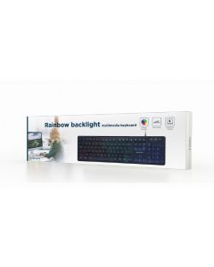 Gembird Rainbow Backlight Toetsenbord KB-UML-02-Standaard (PC) Nieuw
