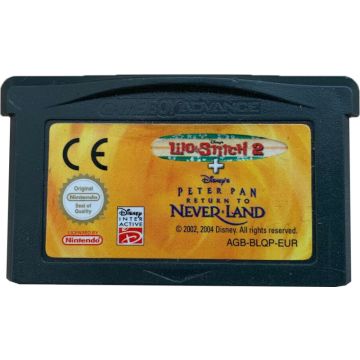 2 Disney Games Lilo & Stitch 2 + Peter Pan Return to Neverland-Kale Cassette (GBA) Gebruikt