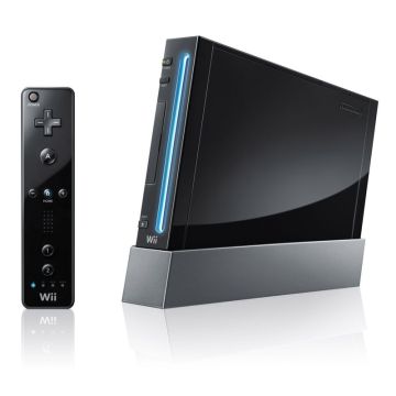 Nintendo Wii Zwart-Standaard (Wii) Gebruikt