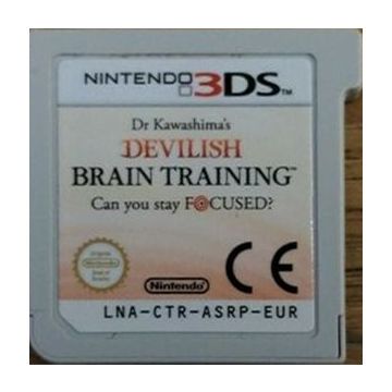 Dr. Kawashima's Duivelse Brain Training-Kale Cassette (3DS) Gebruikt