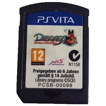 Disgaea 3 Absence of Detention-Kale Cassette (PS Vita) Gebruikt