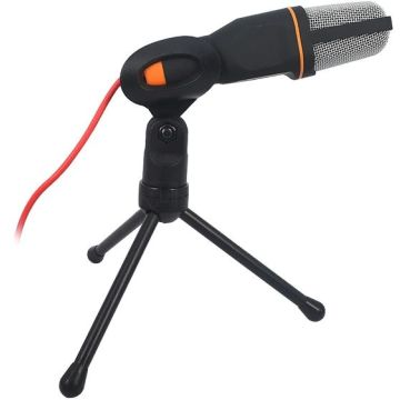 Merkloos SF-666 Wired Condensator Microfoon met Tripod-Zwart (PC) Nieuw