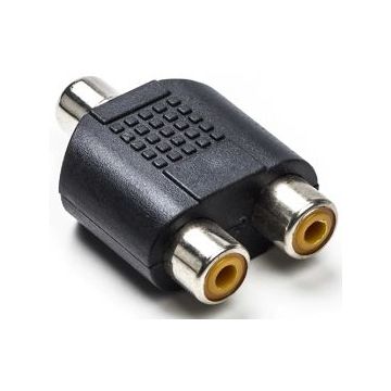 Merkloos 2x RCA Female Naar 1x RCA Female Adapter-Standaard (Diversen) Gebruikt