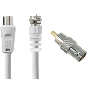 Nedis Coax Kabel 2 Meter-Wit Incl. RCA Opzetstuk (Diversen) Gebruikt