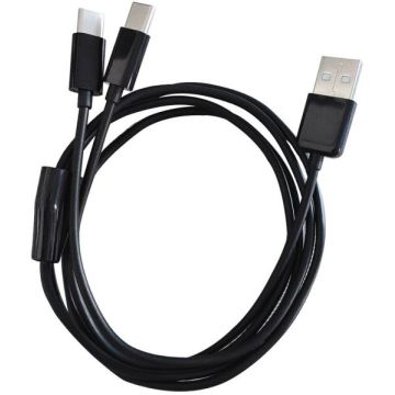 Merkloos USB Kabel USB-A naar 2x USB-C-1M (Diversen) Nieuw