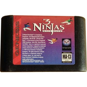 3 Ninjas Kick Back-Kale Cassette Amerikaans (Sega Mega Drive) Gebruikt