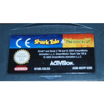 2 Games in 1 Shark Tale & Shrek 2-Kale Cassette (GBA) Gebruikt