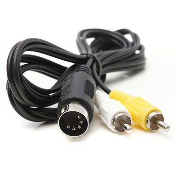Merkloos 2x RCA Composiet naar Mega Drive AV Kabel-Zwart (Sega Mega Drive) Nieuw
