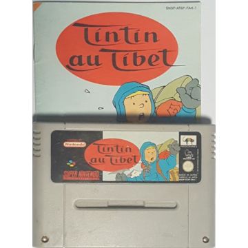 Tintin in Tibet-Kale Cassette Incl. Handleiding Frans (SNES) Gebruikt