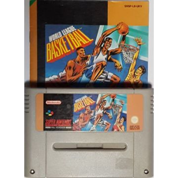 World League Basketball-Kale Cassette Incl. Handleiding (SNES) Gebruikt