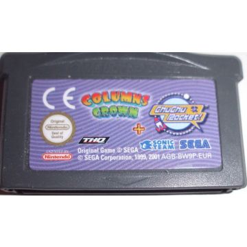 2 Games in 1 Columns Crown + ChuChu Rocket!-Kale Cassette (GBA) Gebruikt