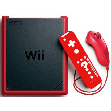 Nintendo Wii Mini Rood-Incl. Merkloos MotionPlus Controller (Wii) Gebruikt