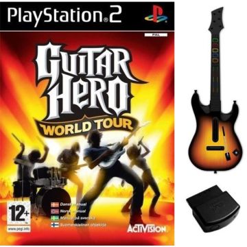 Guitar Hero World Tour-Incl. NIEUW Gitaar & Receiver (PlayStation 2) Gebruikt