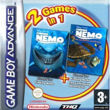 2 Games in 1 Finding Nemo + The Continuing Adventures-Beschadigde Hoes (GBA) Gebruikt