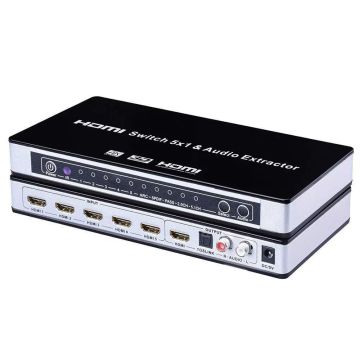 Merkloos 4K Ultra HD HDMI Switch-5 in 1 Out + Toslink & Stereo RCA (Diversen) Nieuw