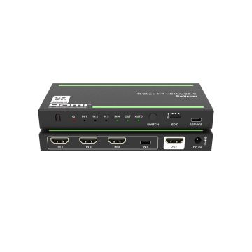 Merkloos 8K Ultra HD HDMI Switch-4 in 1 Out + USB-C Video in (Diversen) Nieuw