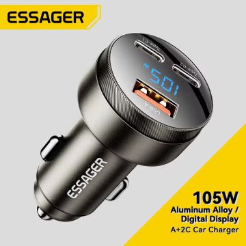 Essager USB-C Car Charger 105W-Zwart (Diversen) Nieuw