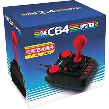The C64 Micro Switch Joystick-Zwart / Rood (Commodore 64) Gebruikt