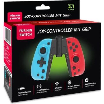 Eaxus Joy-Con Controller Paar-Blauw / Rood Incl. Grip (Switch) Nieuw
