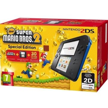 Nintendo 2DS Console Special Edition-Zwart Incl. New Super Mario Bros. 2 (2DS) Gebruikt