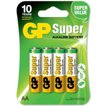 GP Super Alkaline Battery 4-Pack-AA (Diversen) Nieuw