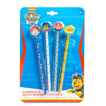 RMS International 4 Pencils with Eraser Toppers-Paw Patrol (Diversen) Nieuw