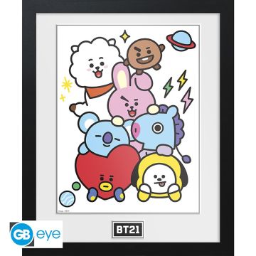 GBeye BT21 Framed Print 30x40CM-Characters Stack (Diversen) Nieuw