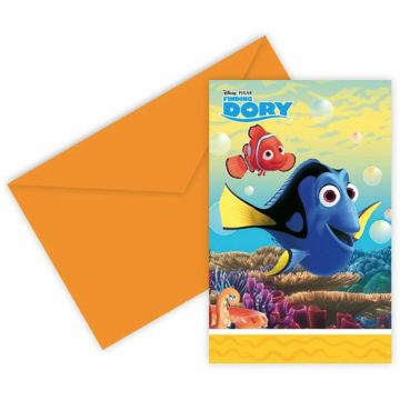 Procos Disney Invitation Card & Envelope 6-Pack-Finding Dory (Diversen) Nieuw