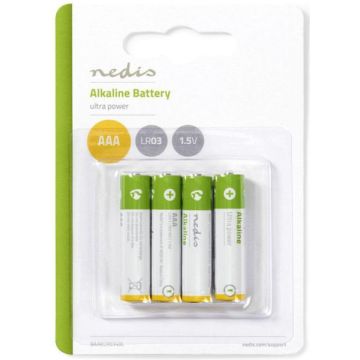 Nedis Alkaline AAA Batterijen 1.5V-4 Stuks (Diversen) Nieuw