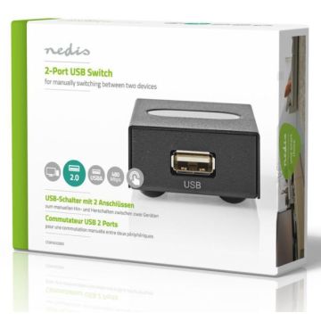Nedis USB-A naar 2x USB-B Female Switch-Standaard (PC) Nieuw