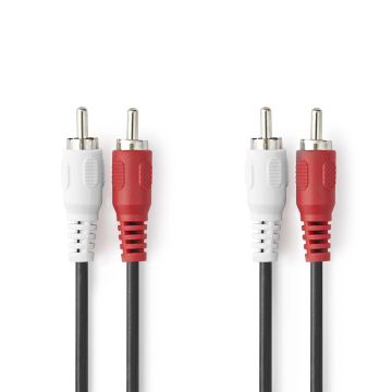Nedis Stereo Audio Kabel 2x RCA naar 2x RCA-1.5M (Diversen) Nieuw