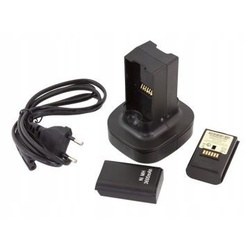 Merkloos Dual Battery Charger Incl. 2x 3600mAh Battery-Zwart (Xbox 360) Nieuw