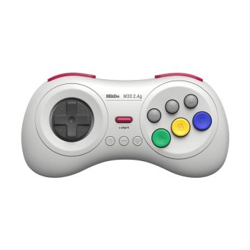 8BitDo M30 2.4G Wireless Pad-Wit (Sega Mega Drive) Nieuw