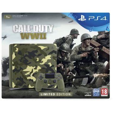 Sony PlayStation 4 Slim 1TB Limited Edition-Camo Incl. Call of Duty WWII (PlayStation 4) Gebruikt