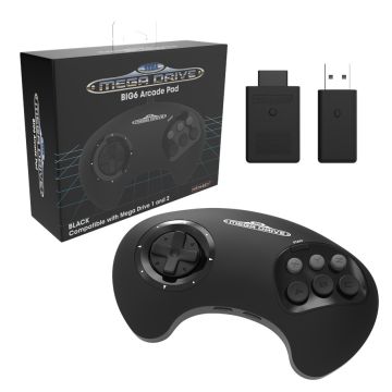 Retro-bit BIG6 2,4GHz Wireless Arcade Pad-Zwart (Diversen) Nieuw