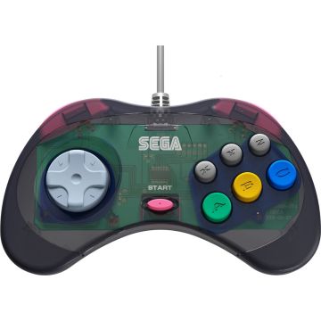 Retro-Bit SEGA Saturn Wired 8 Button Arcade Pad-Slate Grey (Sega Saturn) Gebruikt