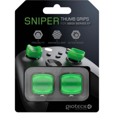 Gioteck Sniper Thumb Grips for XSX-Groen Doorzichtig (Xbox Series X) Nieuw