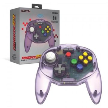 Retro-Bit Tribute 64 2.4G Wireless Controller-Atomic Purple (Diversen) Gebruikt