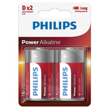 Philips Power Alkaline D Batterijen 1.5v-2 Stuks (Diversen) Nieuw