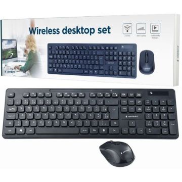 Gembird QWERTY Wireless Desktop Set-Zwart (PC) Nieuw