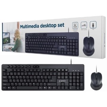 Gembird QWERTY Multimedia Desktop Set-Zwart (PC) Nieuw