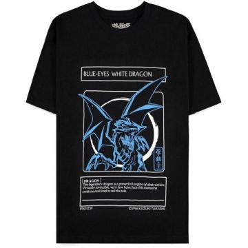 Difuzed Yu-Gi-Oh! Blue-Eyes Card Description T-Shirt Zwart-Maat XS (Diversen) Nieuw