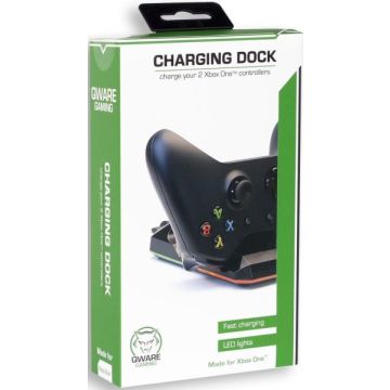 Qware Dual Charging Dock-Zwart (Xbox One) Nieuw