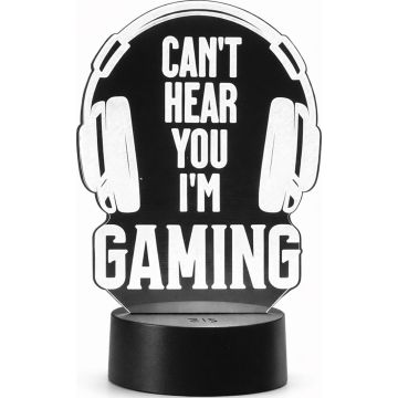 Qware 3D LED Lamp-Can't Hear You - I'm Gaming (Diversen) Nieuw