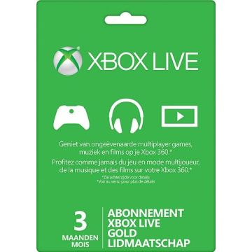 Xbox Live Gold-3 Maanden (Diversen) Nieuw